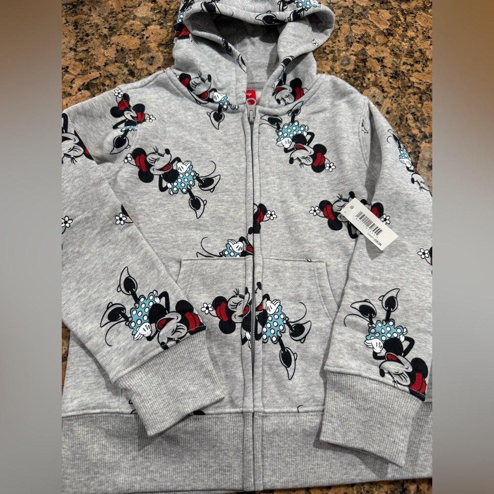 Amazon Essentials Kids Gray Minnie Mouse Hoodie